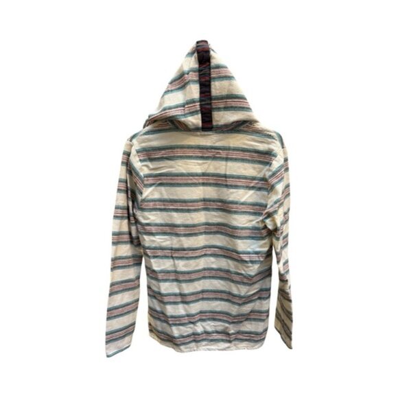 Roxy Baja Hoodie L | Woven Cotton Pullover | Boho Surf Drug Rug | Made in India - Picture 4 of 9